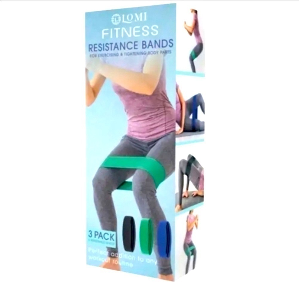 Lomi Fitness Resistance Bands workout Exercising &Tightening Body Parts workout